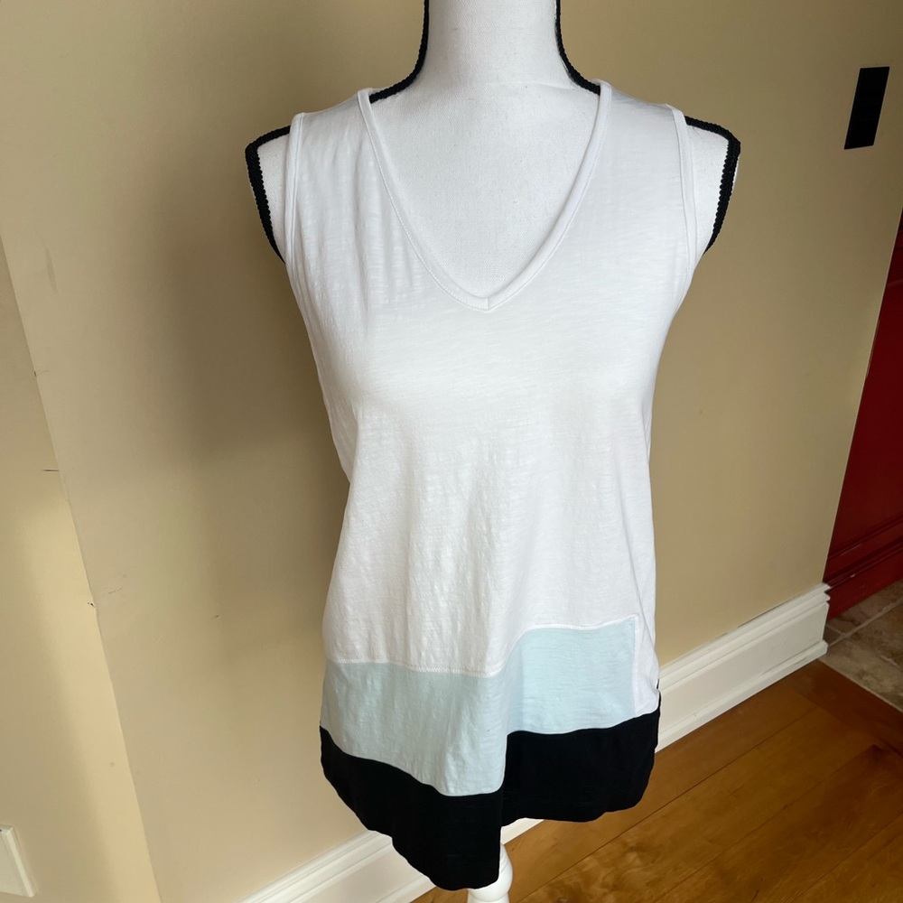 Lisa Todd Sleeveless Top - White, Light Blue, Black